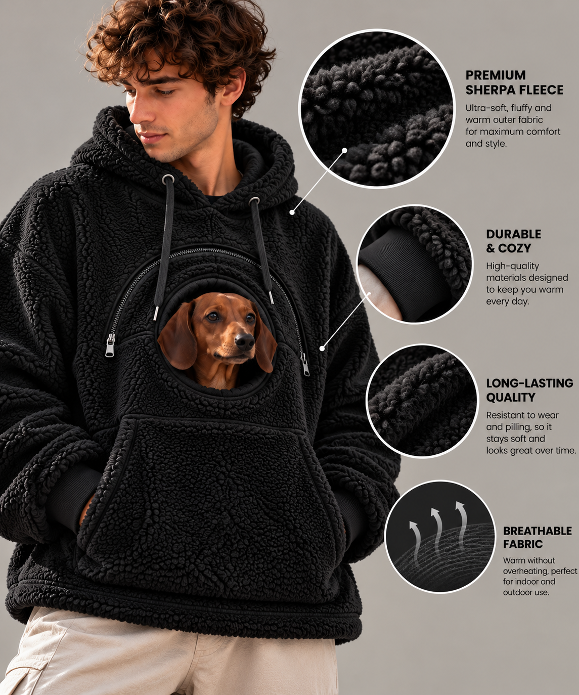 Black DogPocket sherpa material details